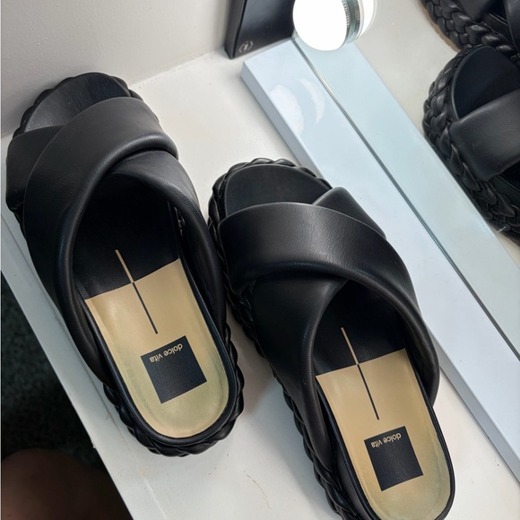 Dolce Vita Black Braided Platform Sandals - Picture 4 of 4